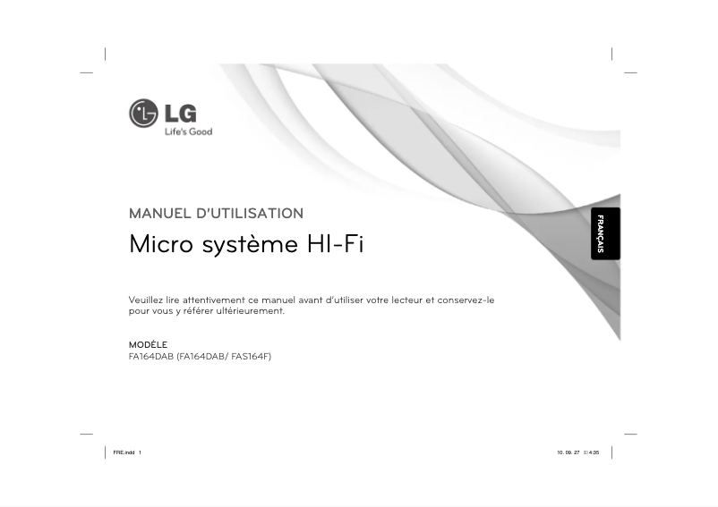 Image de la première page du manuel de l'appareil FA164DAB