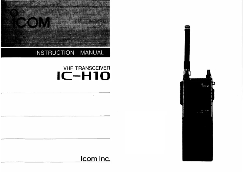 Page n°1 - Manuel utilisateur ICOM IC-H10