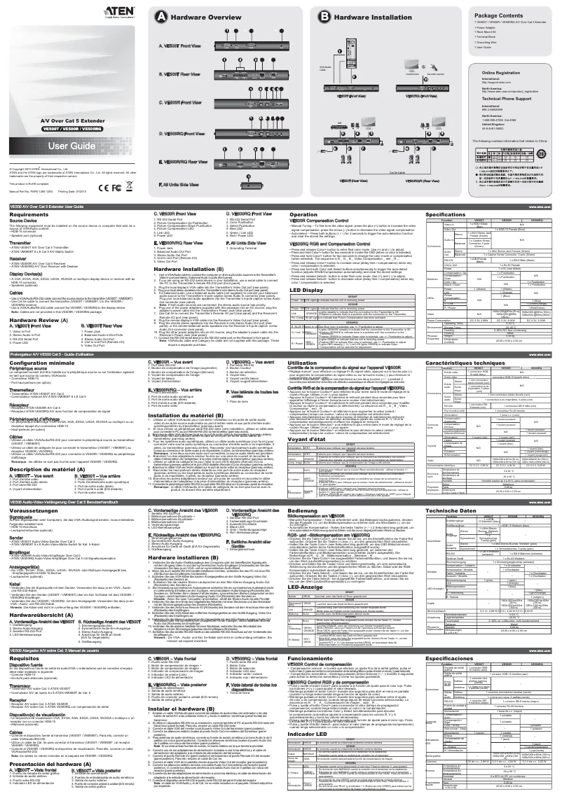 Image de la première page du manuel de l'appareil VE500RQ