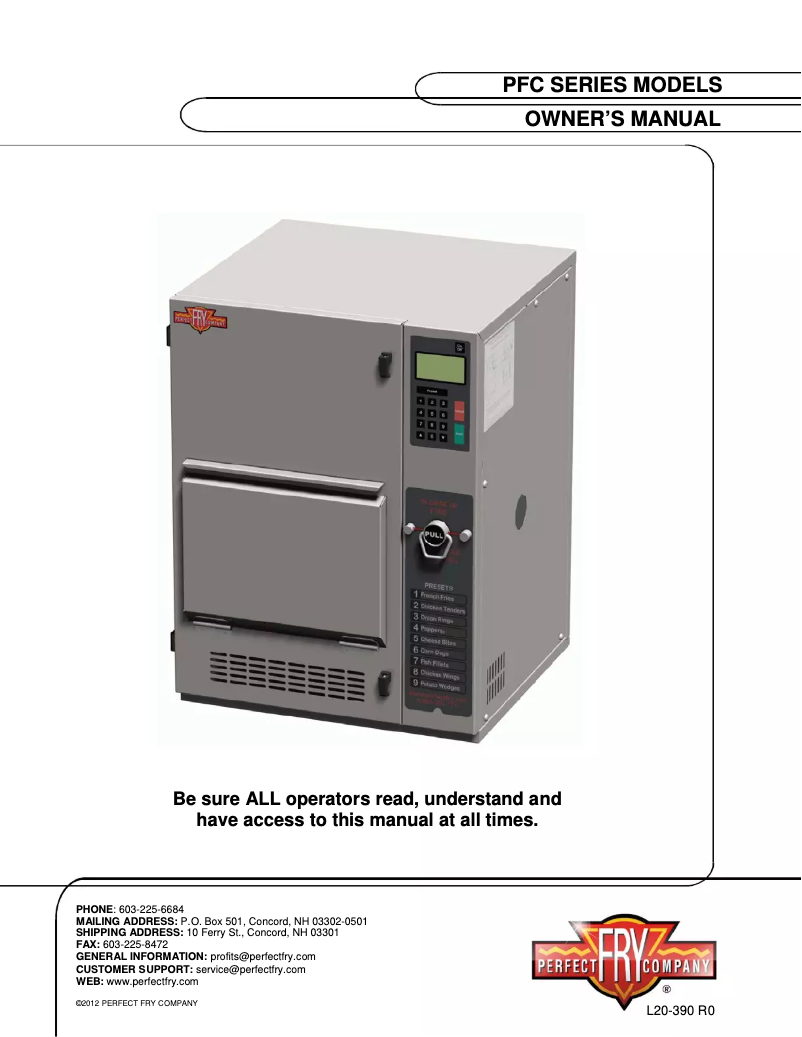 Page n°1 - Manuel utilisateur Perfect Fry PFC570