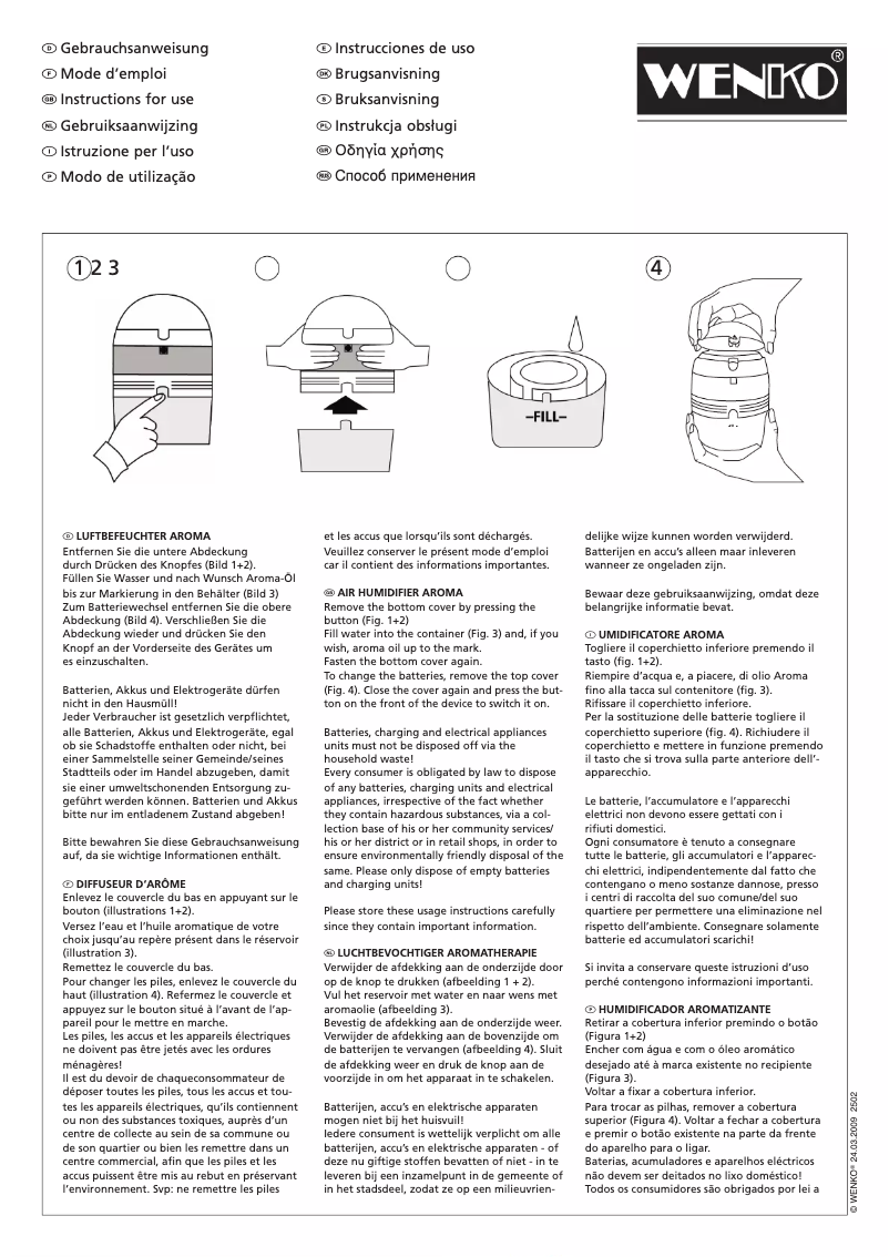Page n°1 - Manuel utilisateur WENKO AROMA
