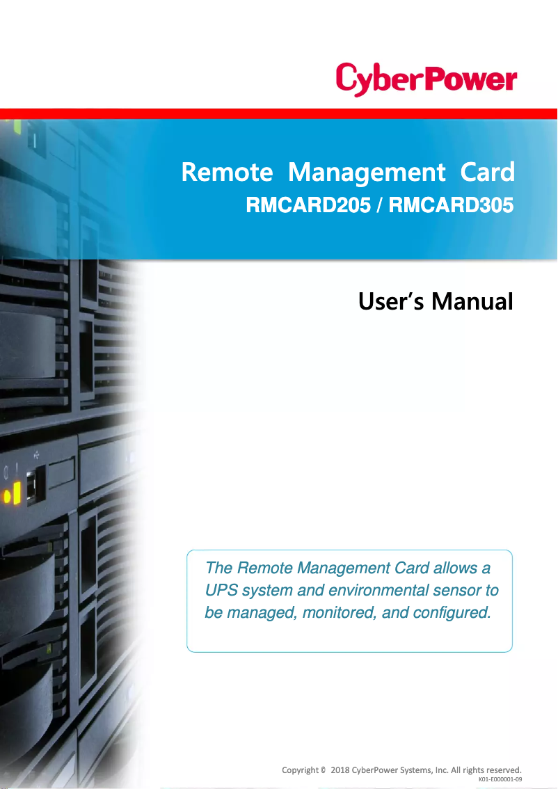 Page 1 of the manual Warranty Information CyberPower RMCARD205