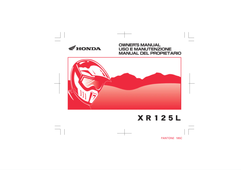 Página 1 del manual Manual de usuario Honda XR125 (2003)