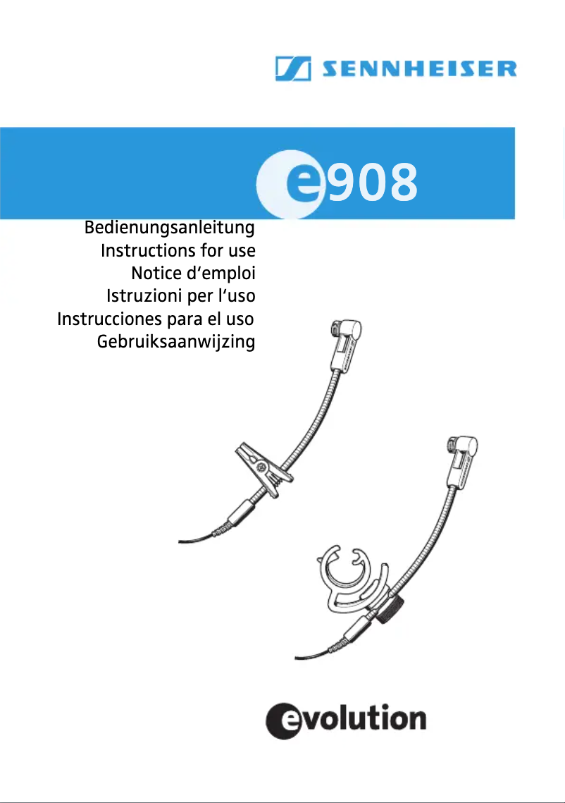 Page n°1 - Manuel utilisateur Sennheiser E 908 D