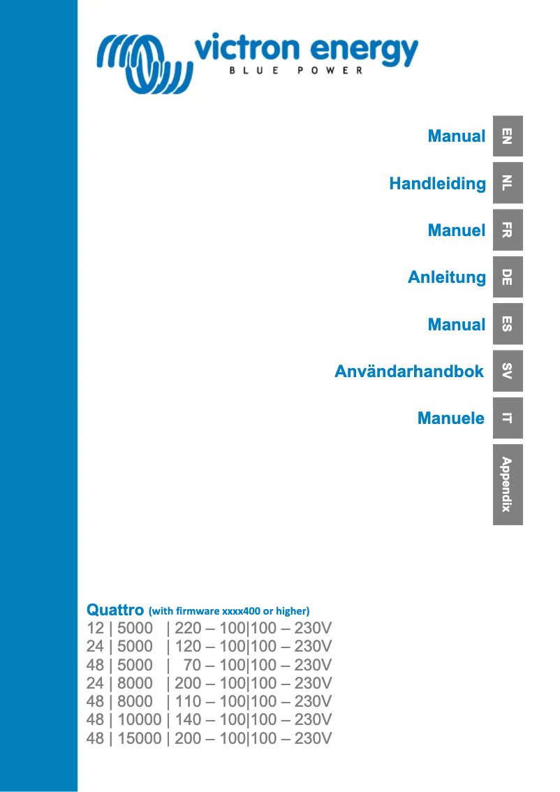 Image de la première page du manuel de l'appareil Quattro