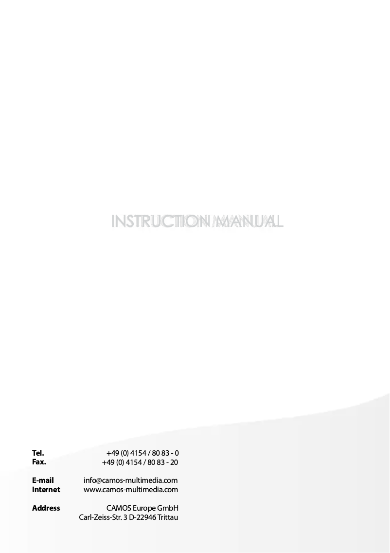 Page n°1 - Manuel utilisateur Camos CM-116F