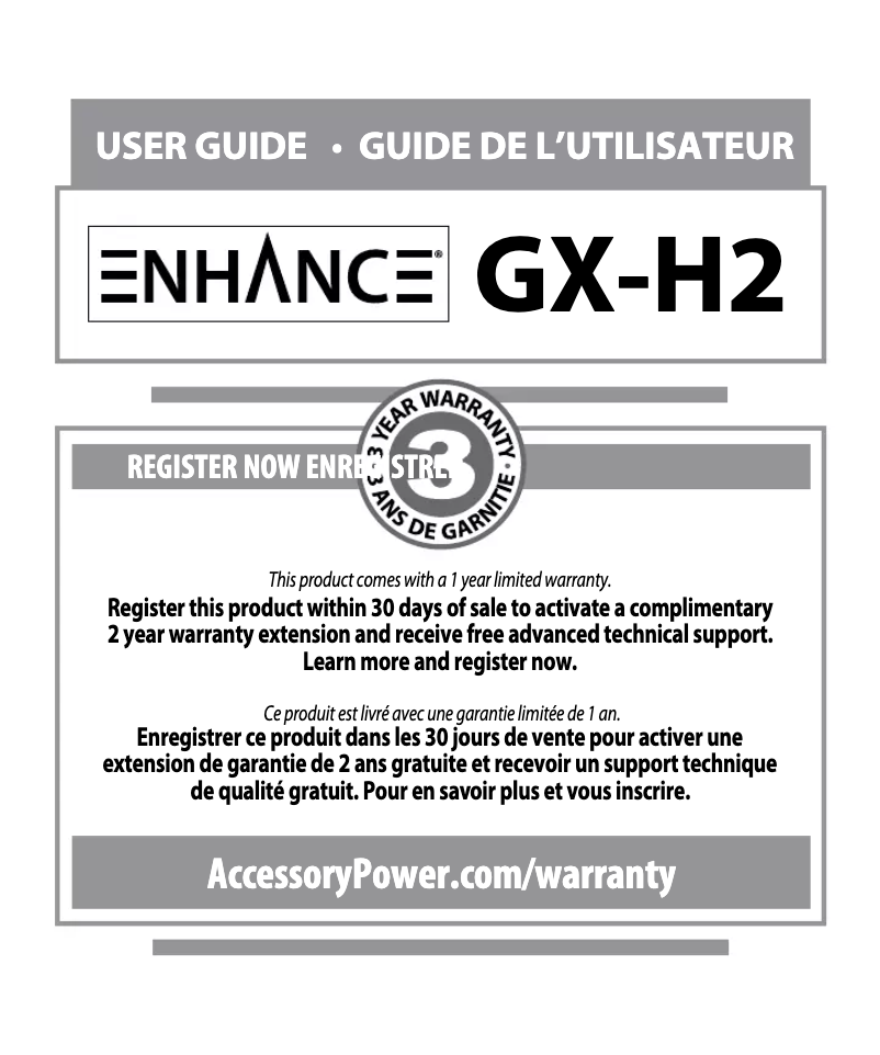Page n°1 - Manuel utilisateur Accessory Power ENHANCE GX-H2
