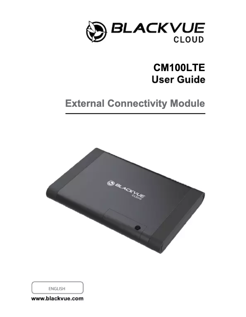 Page n°1 - Manuel utilisateur BlackVue CM100LTE