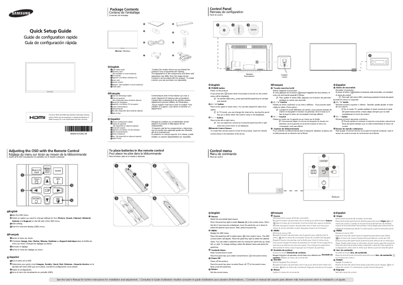 Page 1 de la notice Guide d'installation Samsung SyncMaster MD32C
