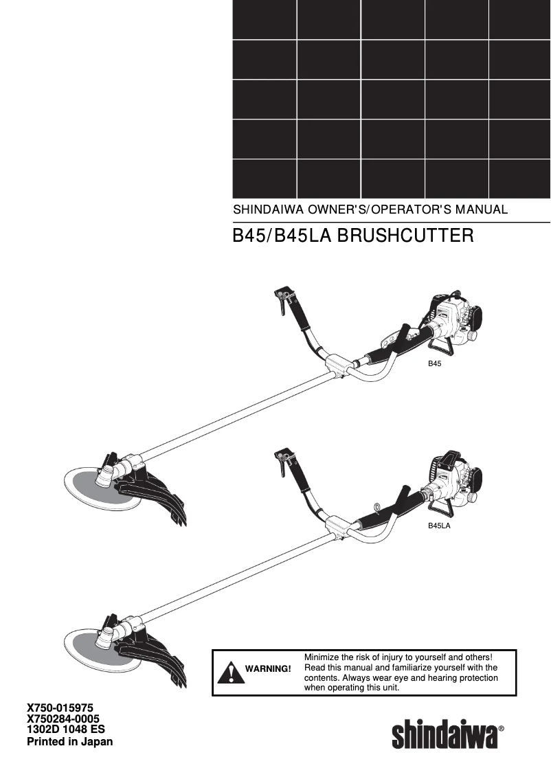 Page 1 de la notice Manuel utilisateur Shindaiwa B45LA