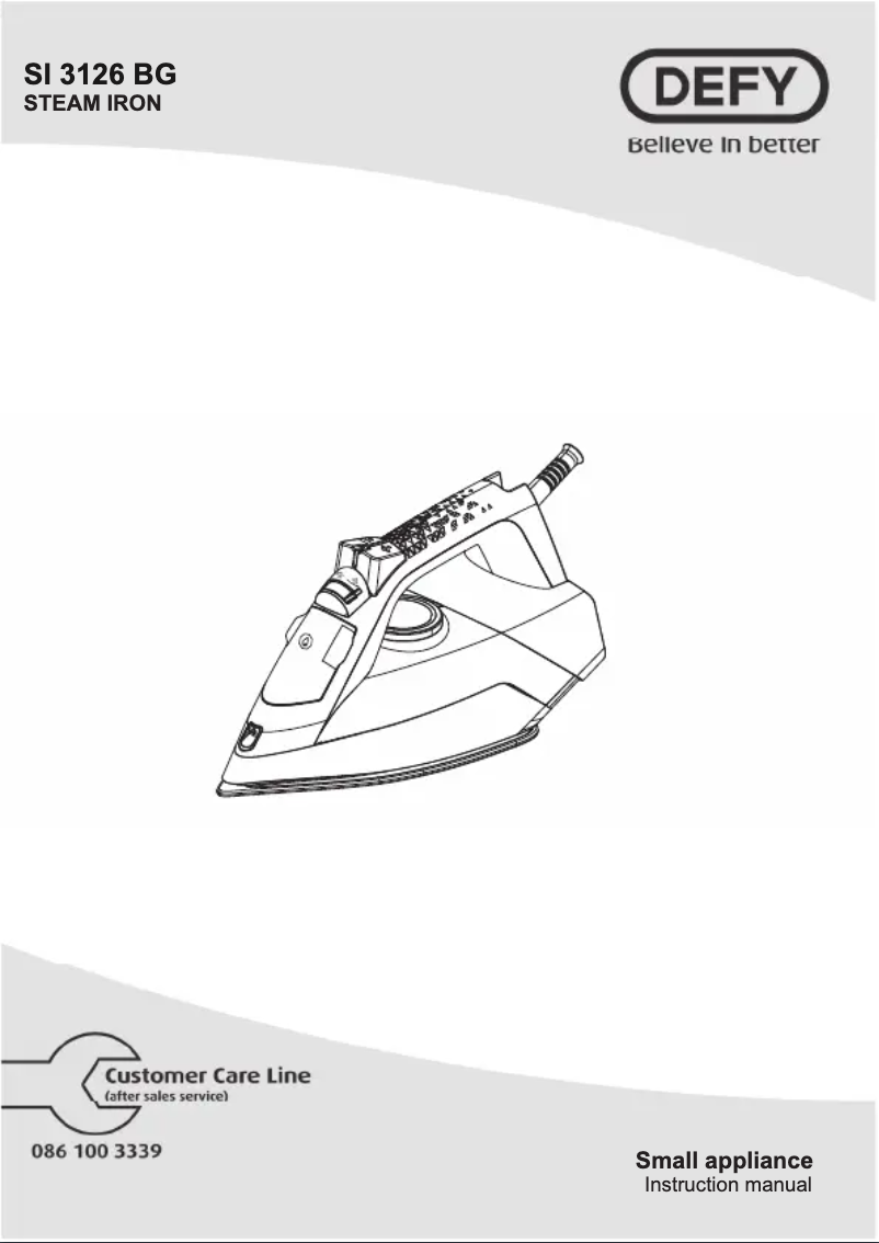 Page 1 de la notice Manuel utilisateur Defy SI3126BG
