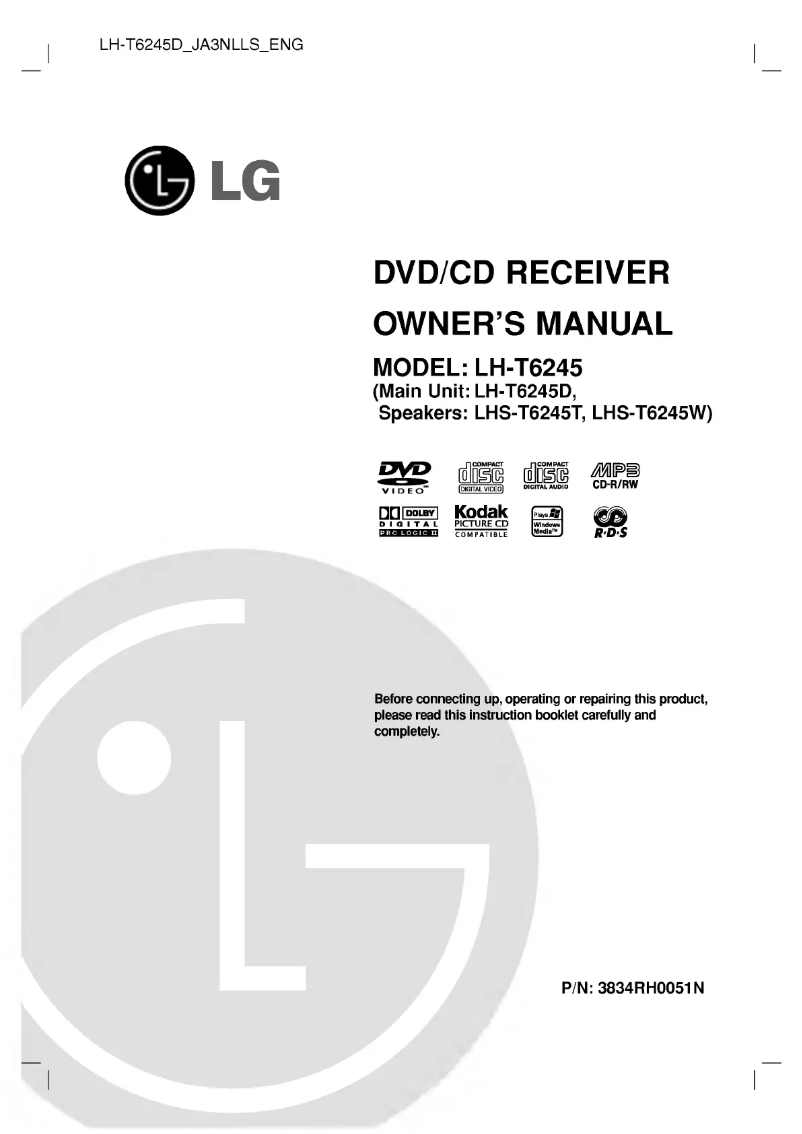 Image de la première page du manuel de l'appareil LH-T6245
