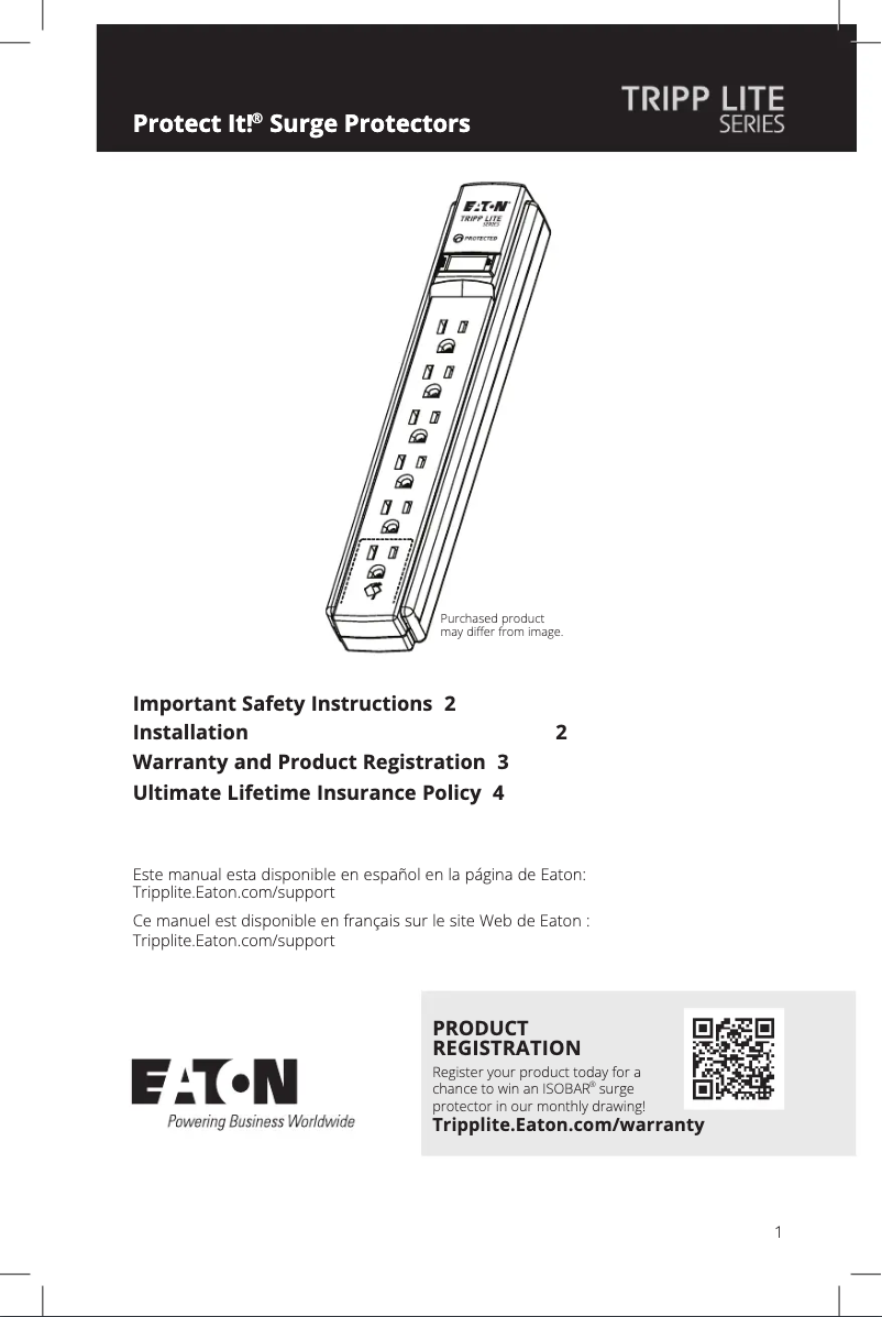 Página 1 del manual Manual de usuario Tripp Lite Protect It! TLP615