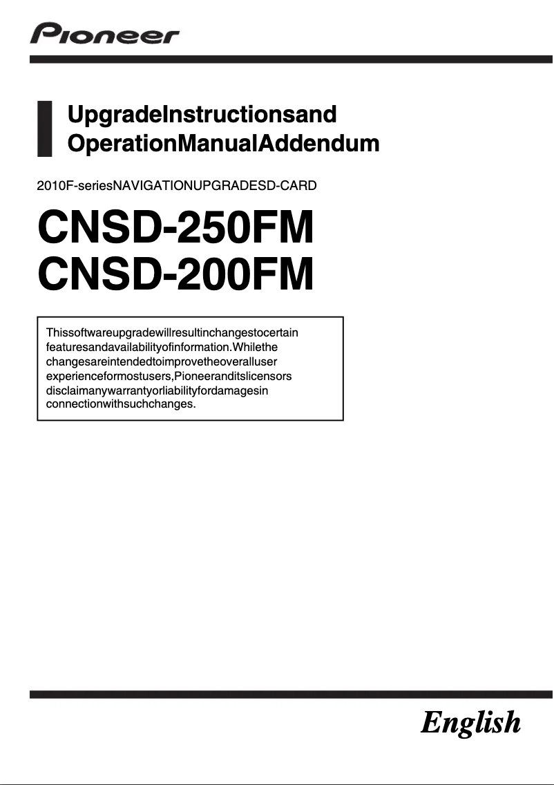 Image de la première page du manuel de l'appareil CNSD-200FM