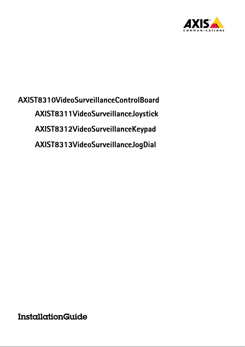 Page 1 de la notice Manuel utilisateur Axis T8312