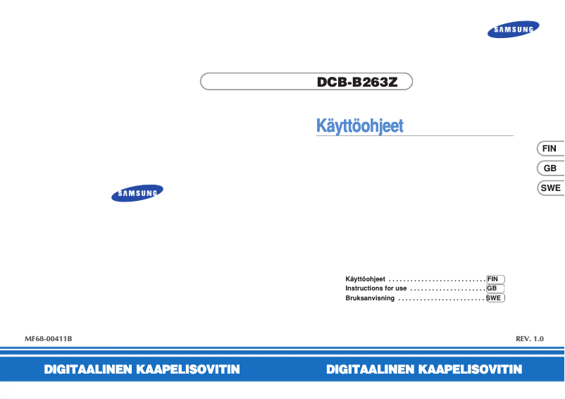 Page 1 de la notice Manuel utilisateur Samsung DCB-B263Z