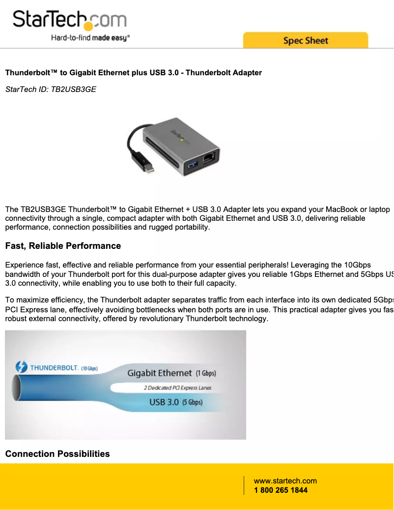 Image de la première page du manuel de l'appareil TB2USB3GE