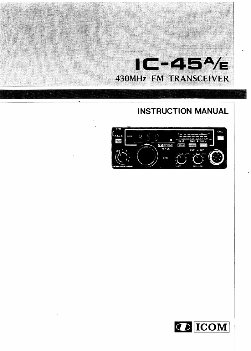 Image de la première page du manuel de l'appareil IC-45A