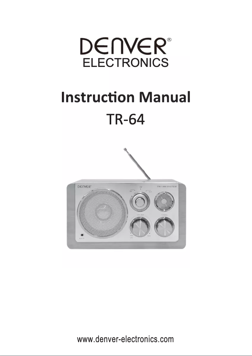 Page 1 de la notice Manuel utilisateur Denver TR-64