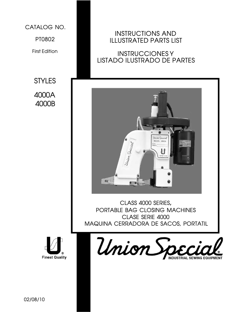 Page 1 de la notice Manuel utilisateur Union Special 4000B