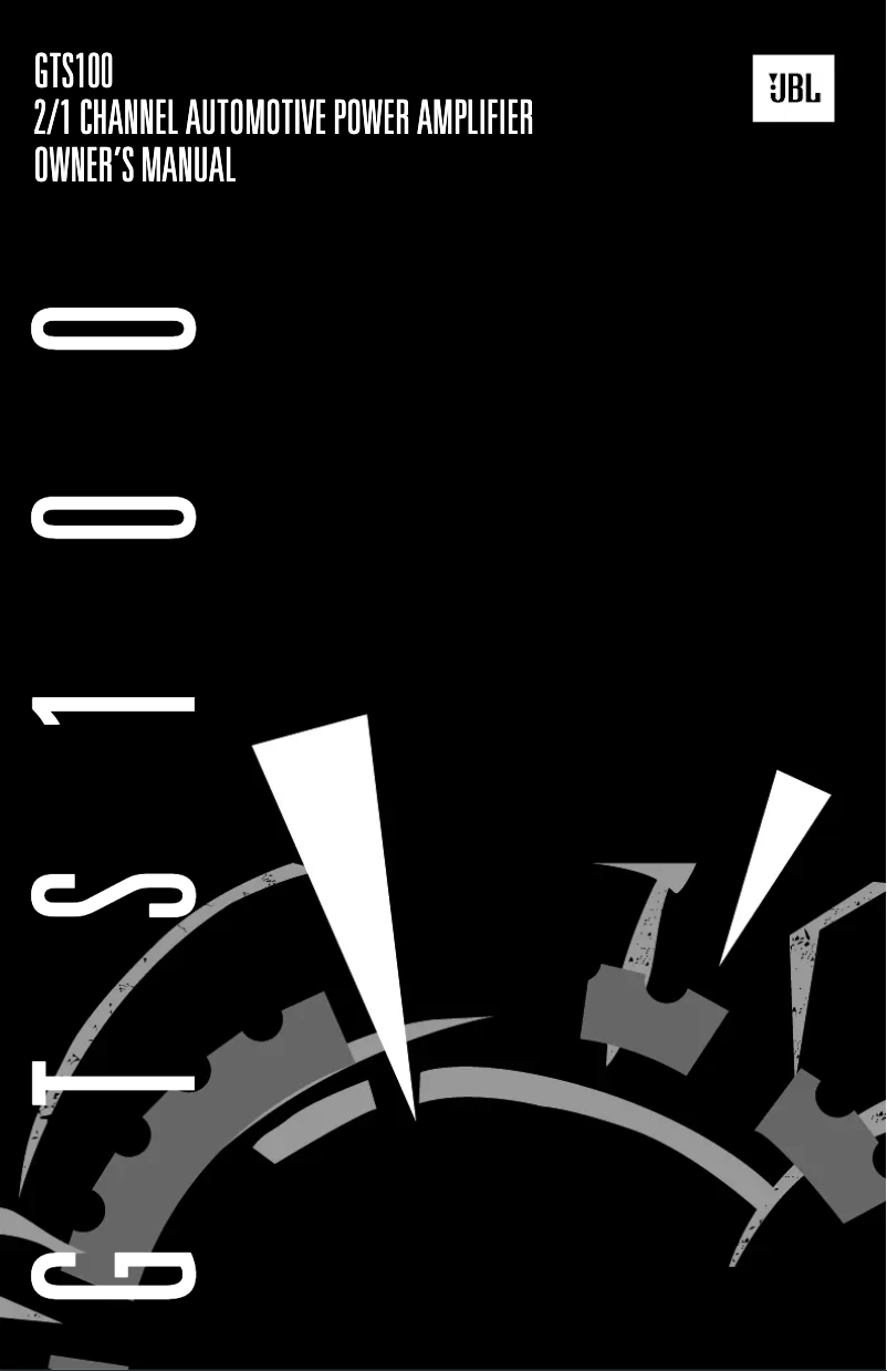 Page n°1 - Manuel utilisateur JBL Grand Touring GTS100