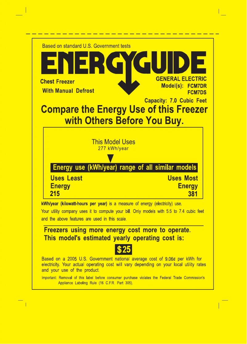 Page n°1 - Label énergétique GE FCM7DSWH