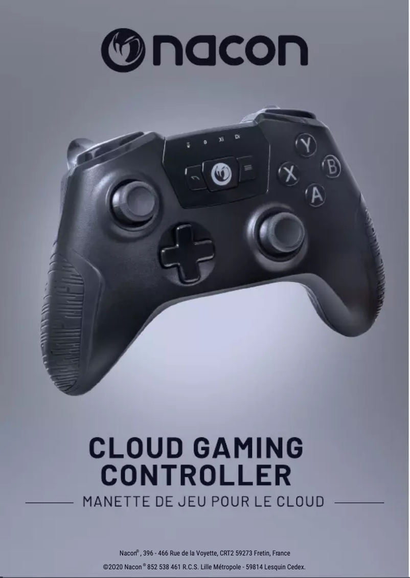 Page 1 de la notice Manuel utilisateur NACON Cloud Gaming Controller