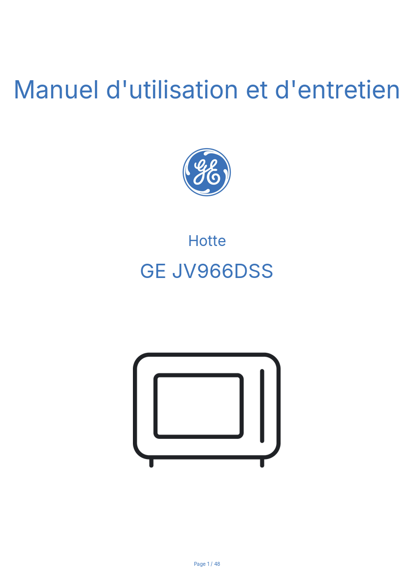 Image de la première page du manuel de l'appareil JV966DSS