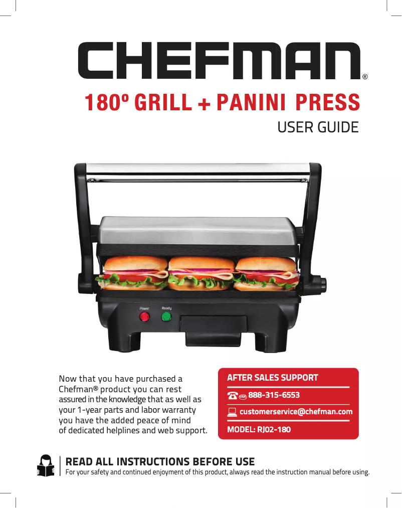 Page 1 de la notice Manuel utilisateur Chefman RJ02-180