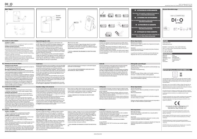Page 1 de la notice Manuel utilisateur Chacon 84201