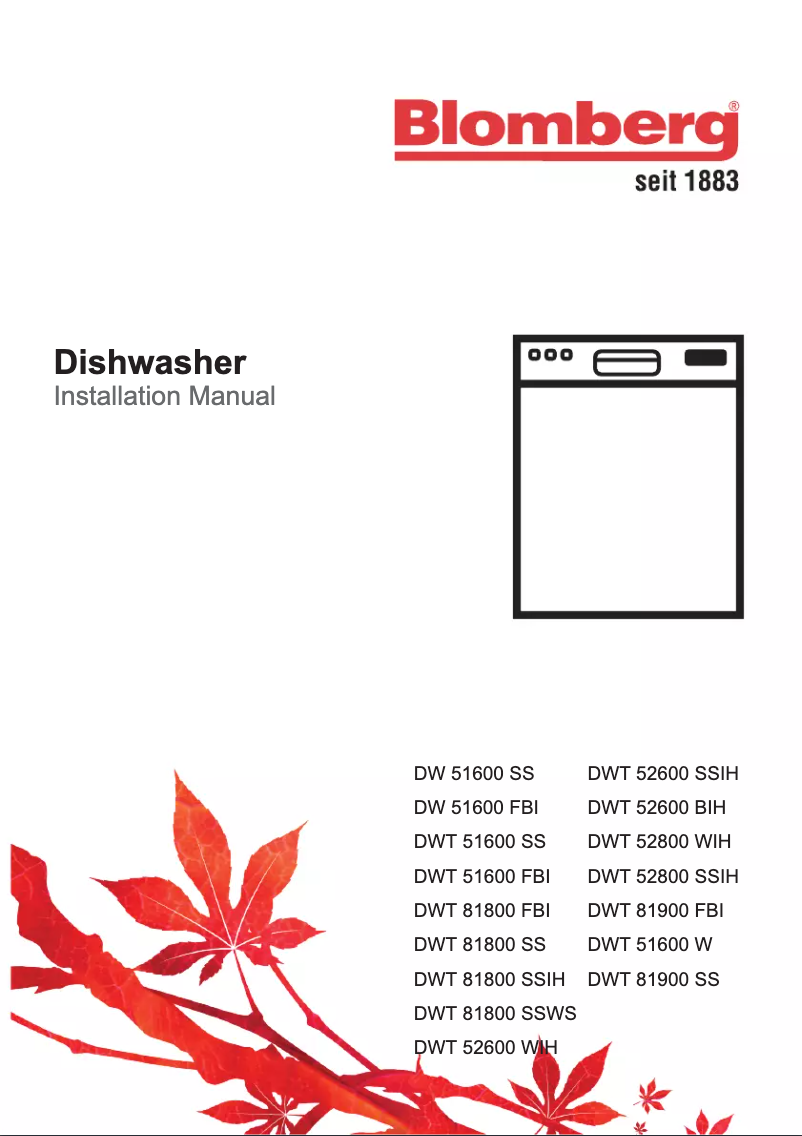 Page n°1 - Manuel utilisateur Blomberg DWT81900SSWS