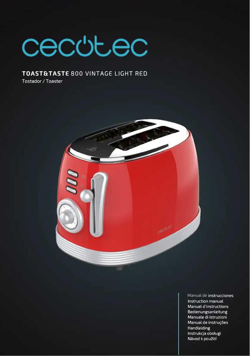 Page 1 de la notice Manuel utilisateur Cecotec Toast&Taste 800 Vintage