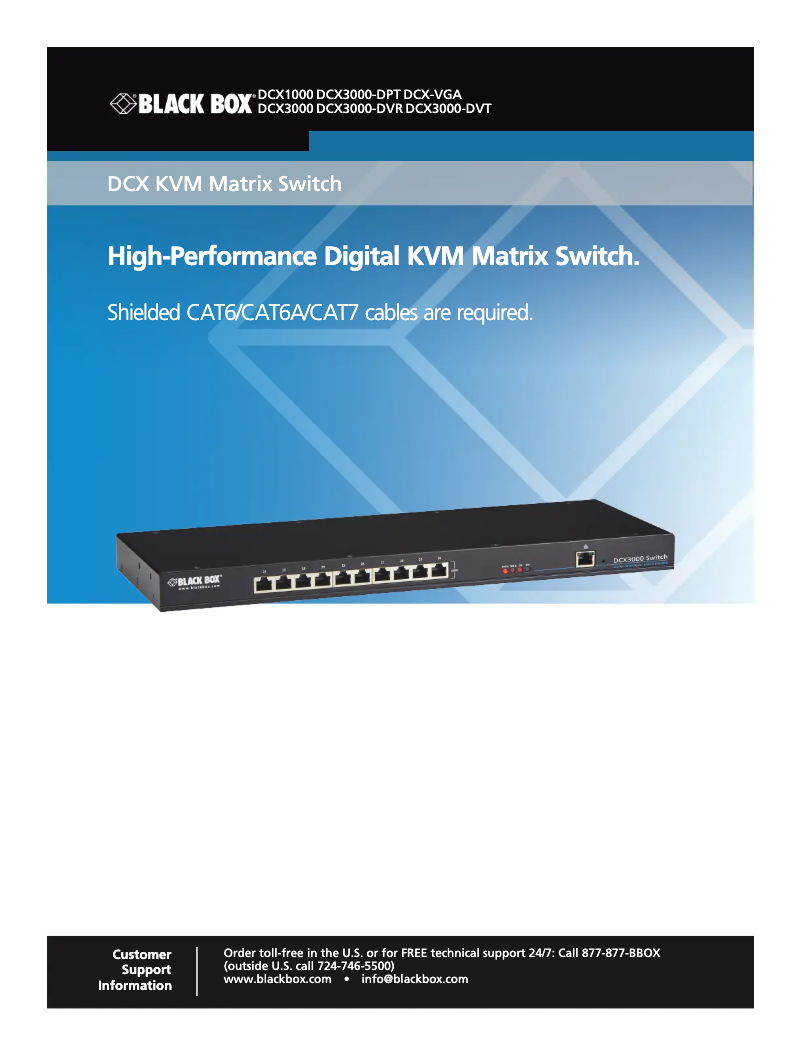 Page n°1 - Manuel utilisateur Black Box DCX1000