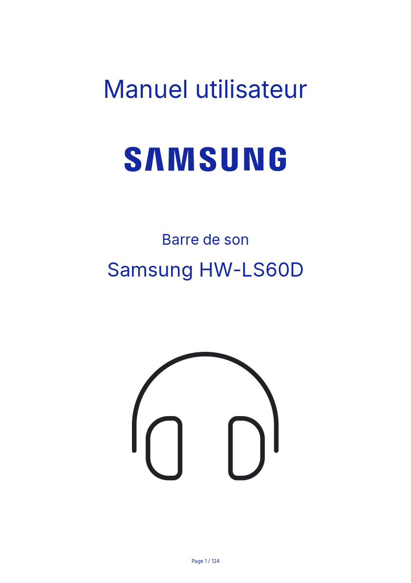 Page n°1 - Manuel utilisateur Samsung HW-LS60D