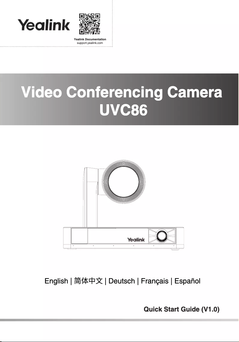 Page 1 de la notice Manuel utilisateur Yealink UVC86