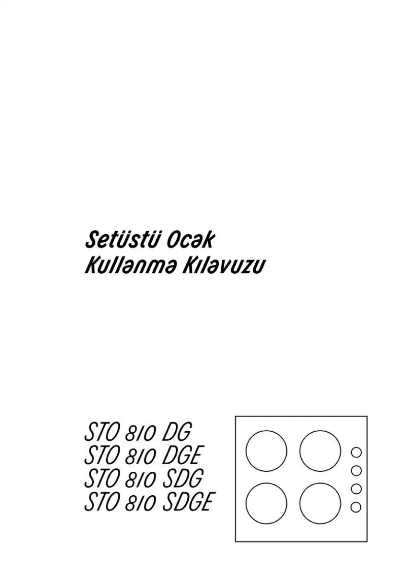 Page n°1 - Manuel utilisateur Arçelik STO 810 DGE