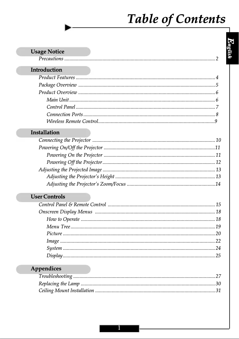 Page n°1 - Manuel utilisateur Optoma H78DC3