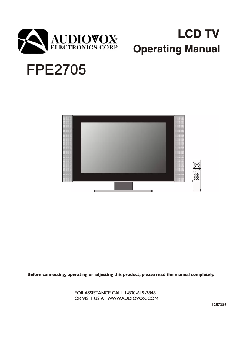 Image de la première page du manuel de l'appareil FPE2705