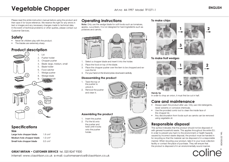 Image de la première page du manuel de l'appareil TF1071-1