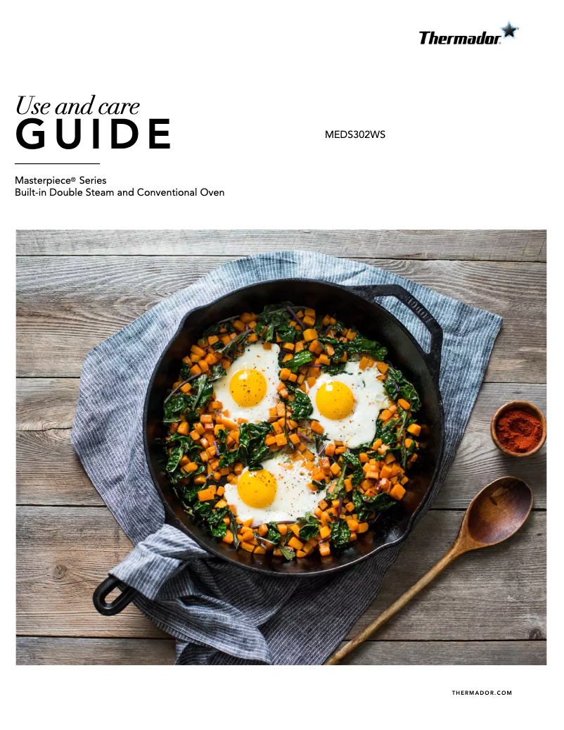 Page 1 of the manual Use and Maintenance Manual Thermador MEDS302WS