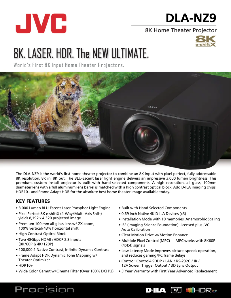 Page n°1 - Fiche technique JVC DLA-NZ9