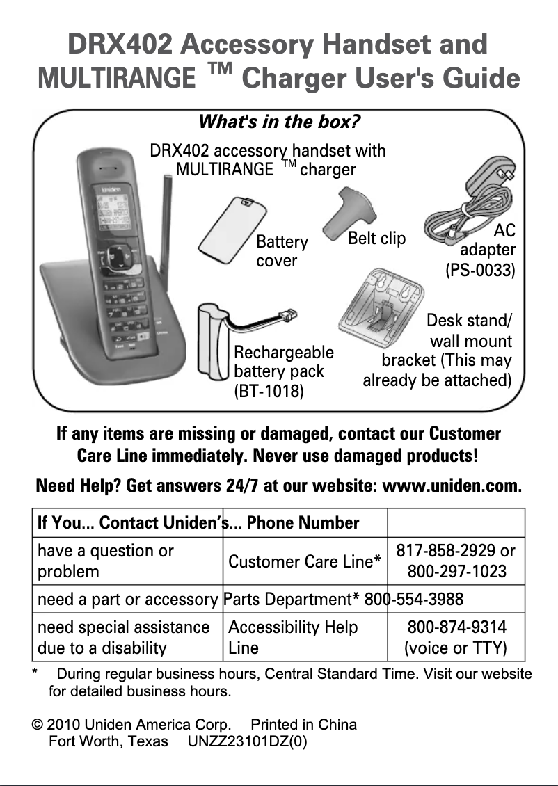 Image de la première page du manuel de l'appareil DRX 402