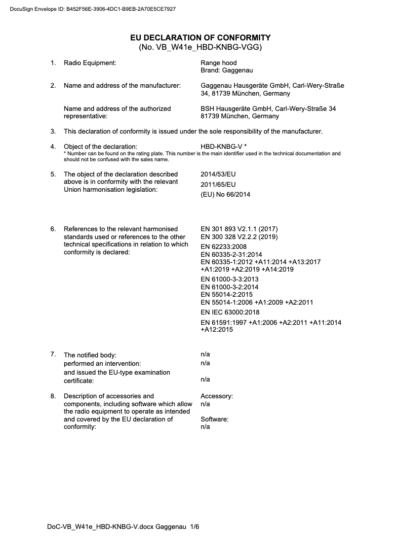Page 1 de la notice Mode d'emploi Gaggenau AW251172