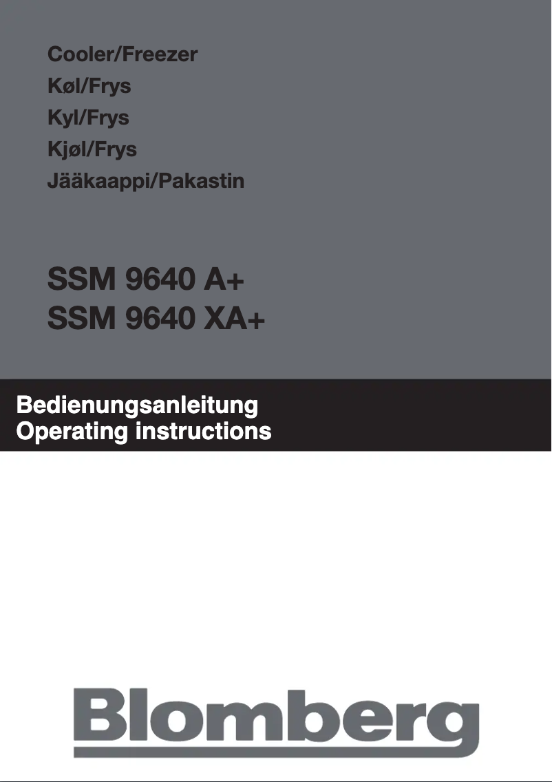 Page n°1 - Manuel utilisateur Blomberg SSM 9640 X