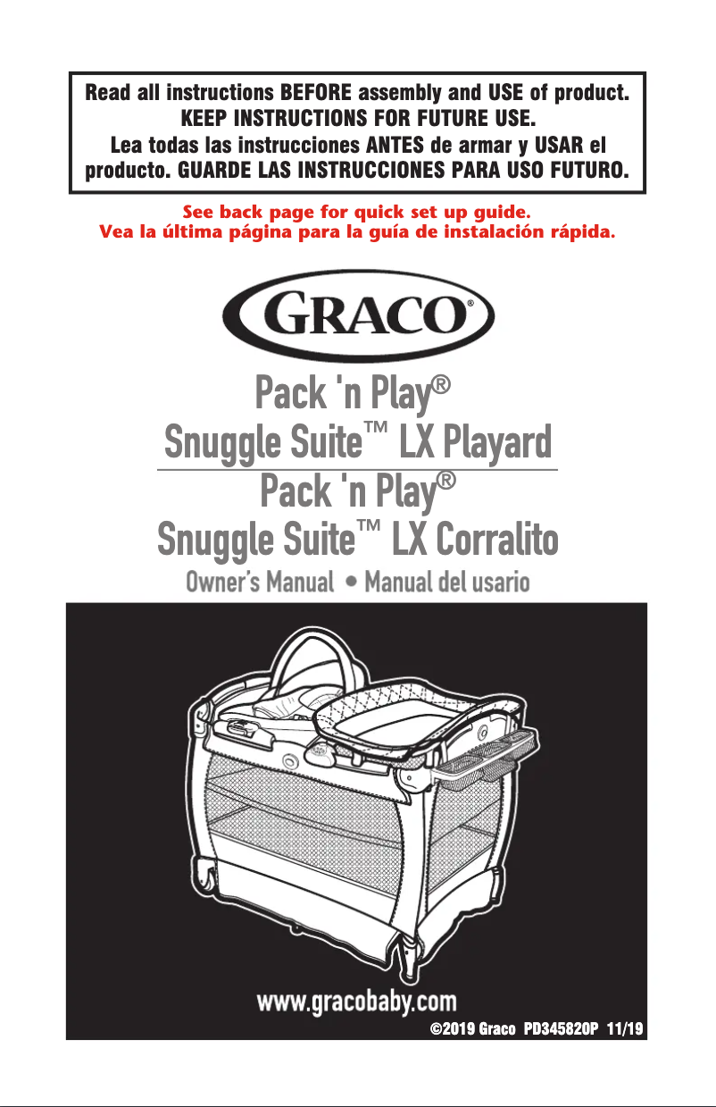 Page 1 de la notice Manuel utilisateur Graco Pack 'n Play Snuggle Suite LX