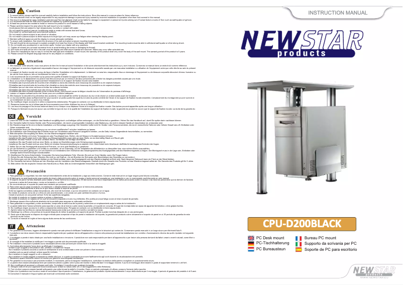 Página 1 del manual Manual de usuario Newstar CPU-D200