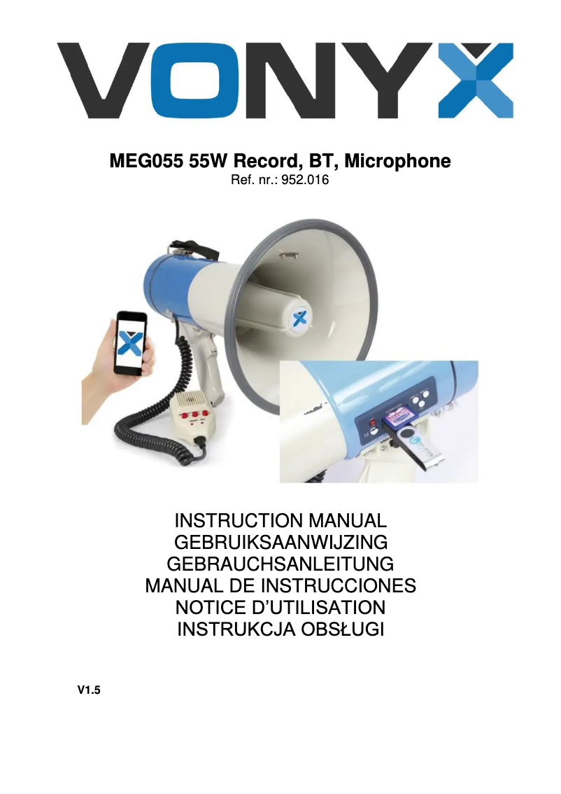 Page n°1 - Manuel utilisateur Vonyx MEG055