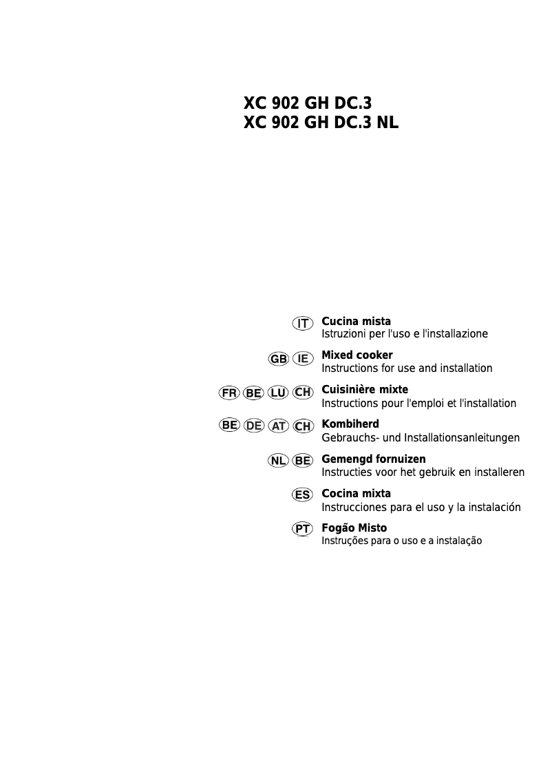Page 1 de la notice Manuel utilisateur Hotpoint Ariston Xc 902 gh dc3nl