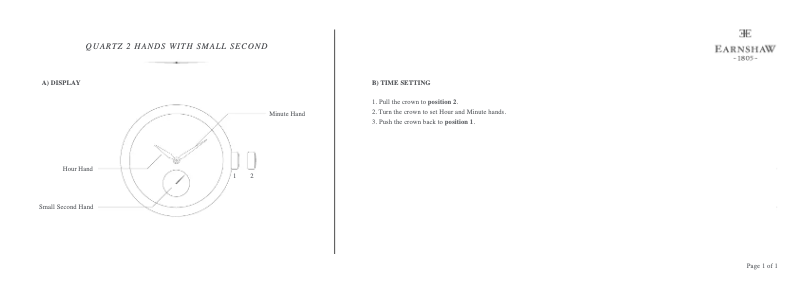 Page n°1 - Manuel utilisateur Earnshaw Lady Australis ES-8098-02