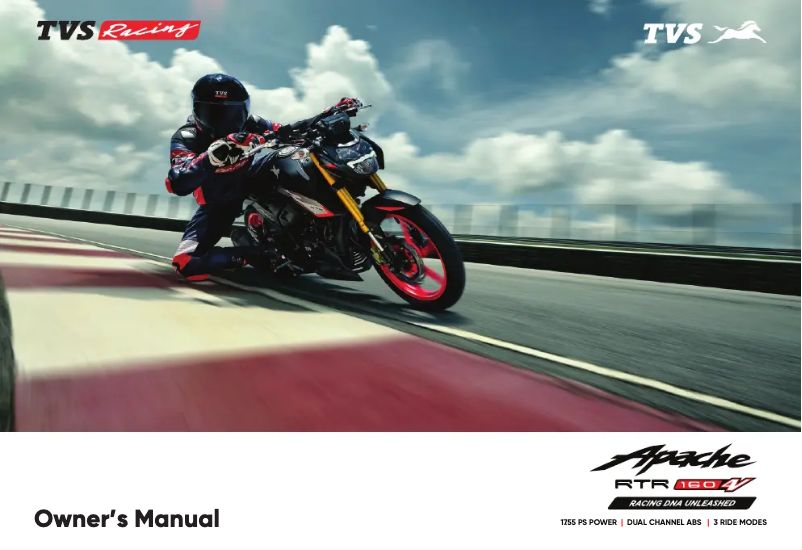 Page 1 de la notice Manuel utilisateur TVS Apache RTR 160 4V